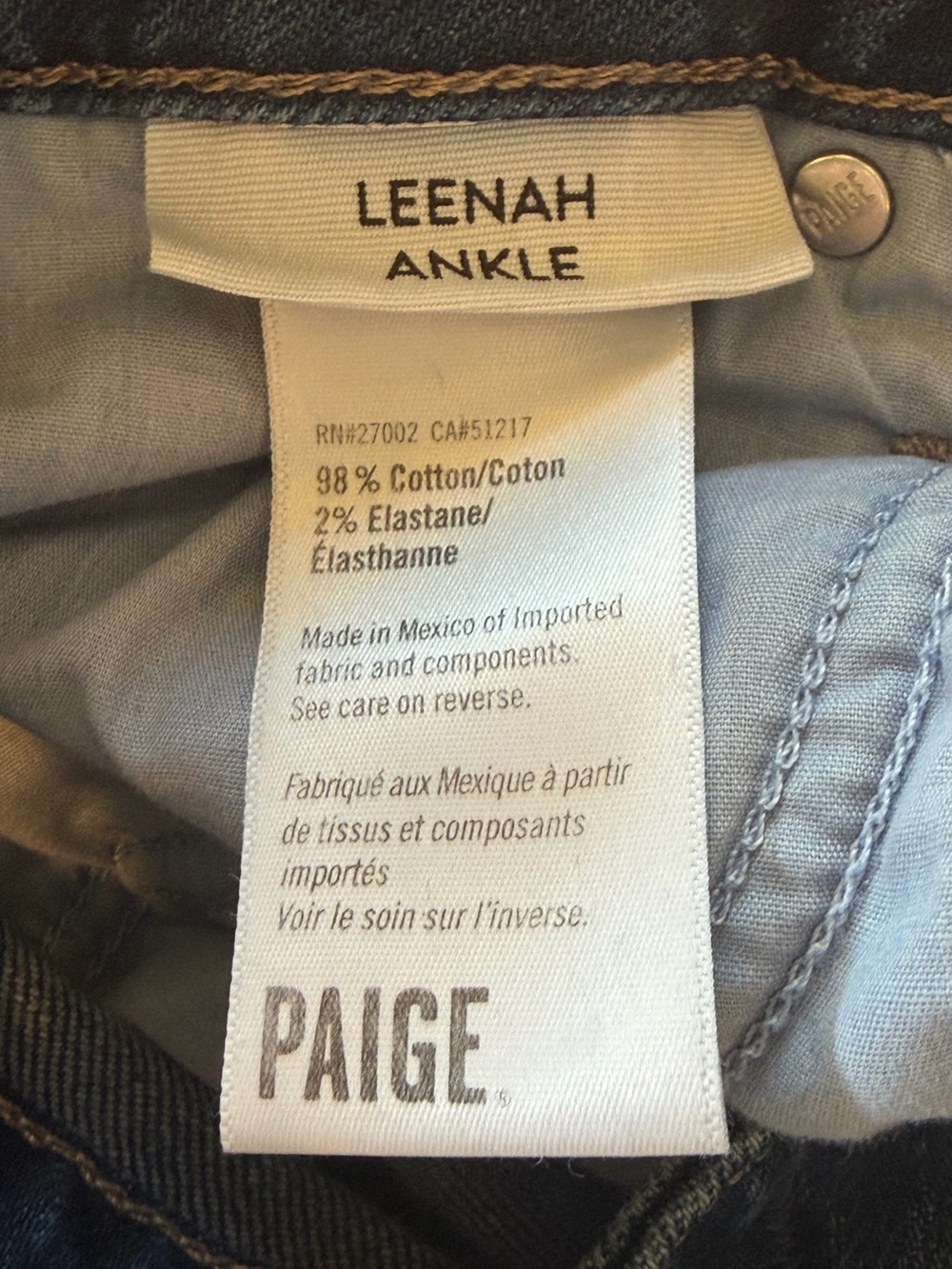 Paige Leenah Ankle Raw Hem Denim Gracie Lou Size 27 - Picture 8 of 10